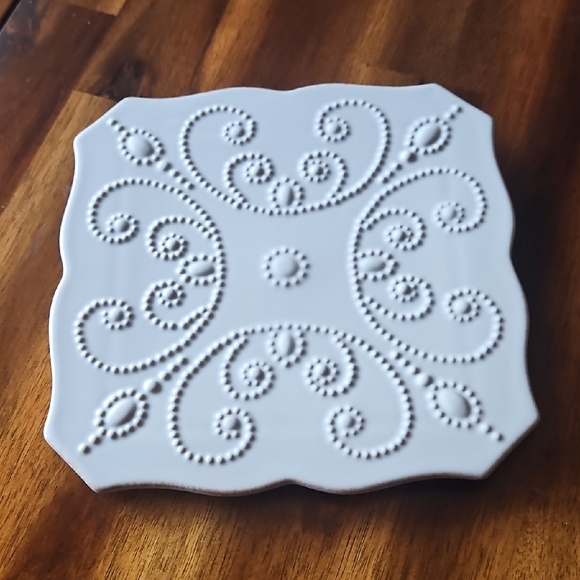 Lenox Other - Lenox French Perle White Ceramic Trivet Plate.